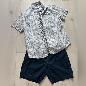 Men’s 2 Bundle - 🍋 Lululemon Navy Bowline Shorts + Denim Flower Button Shirt